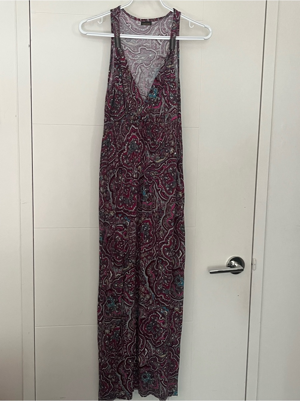 Lascana For Venus Paisley Maxi Summer Vacation Dress in Pink with Teal Accents